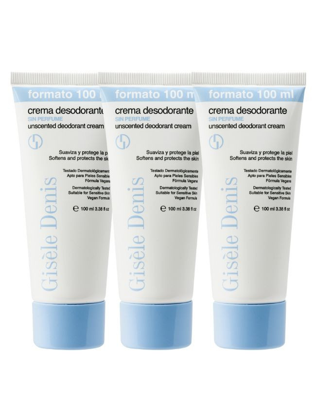 Confezione 3 pezzi Crema deodorante non profumata 100ml